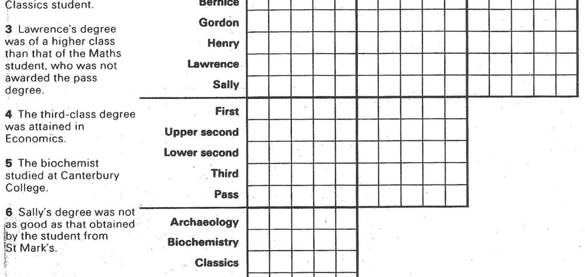 Printable Logic Puzzle Worksheets Library
