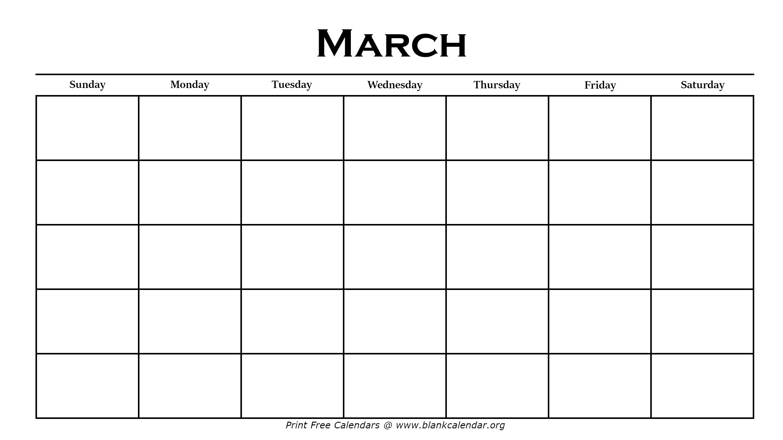 Printable March Calendars Blank Calendar Printable March Calendars Blank Calendar