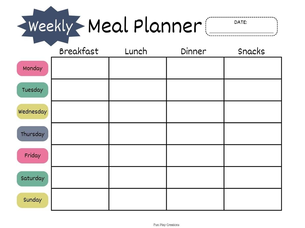 Printable Meal Planner Templates Free PDF 