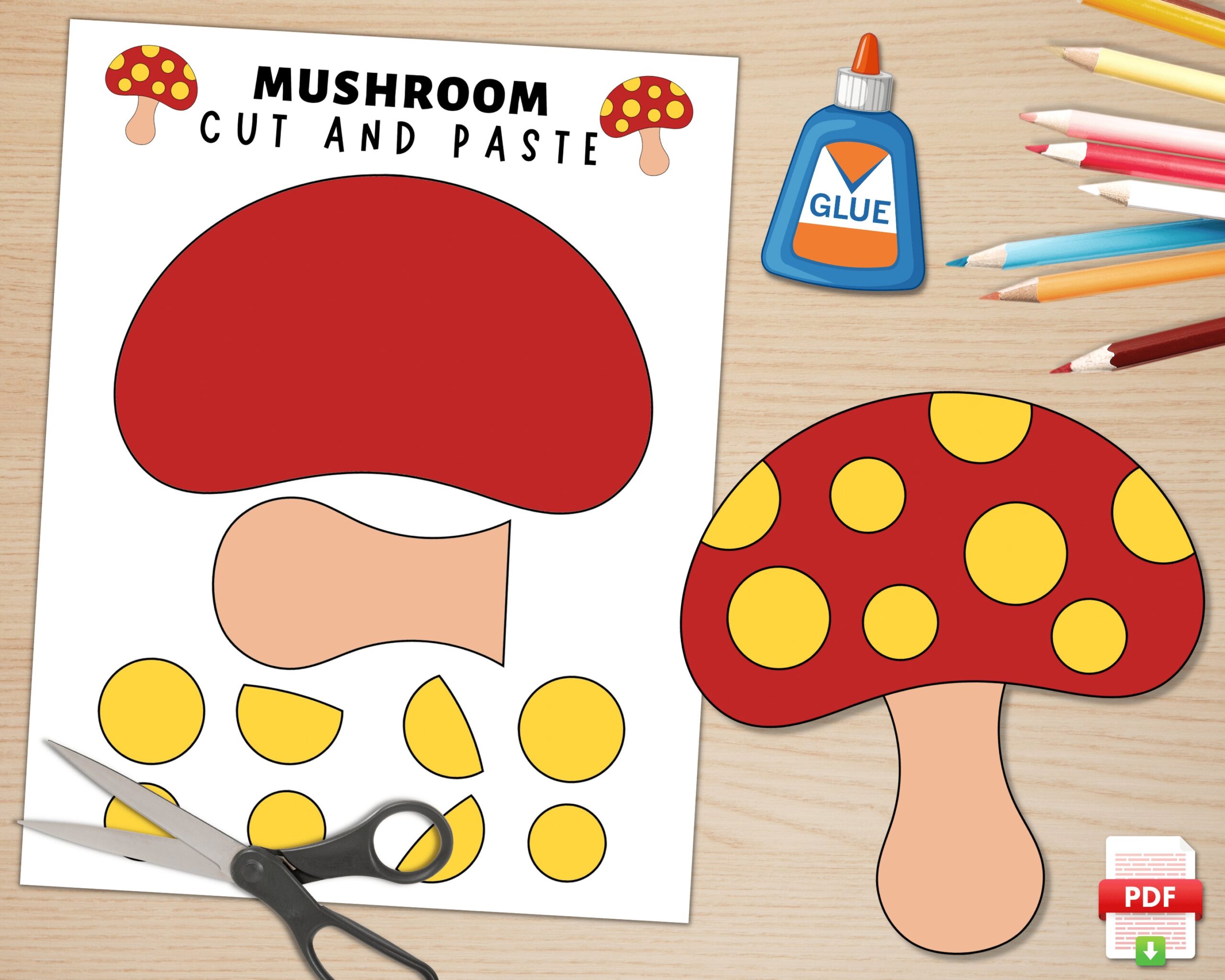 Free Printable Mushroom Template Free Printable Mushroom Template