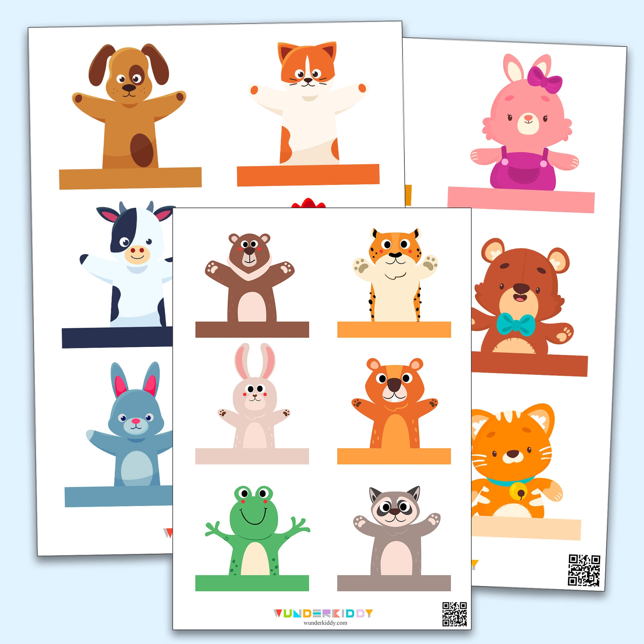 Printable Paper Finger Puppet Templates Animals Printable Paper Finger Puppet Templates Animals