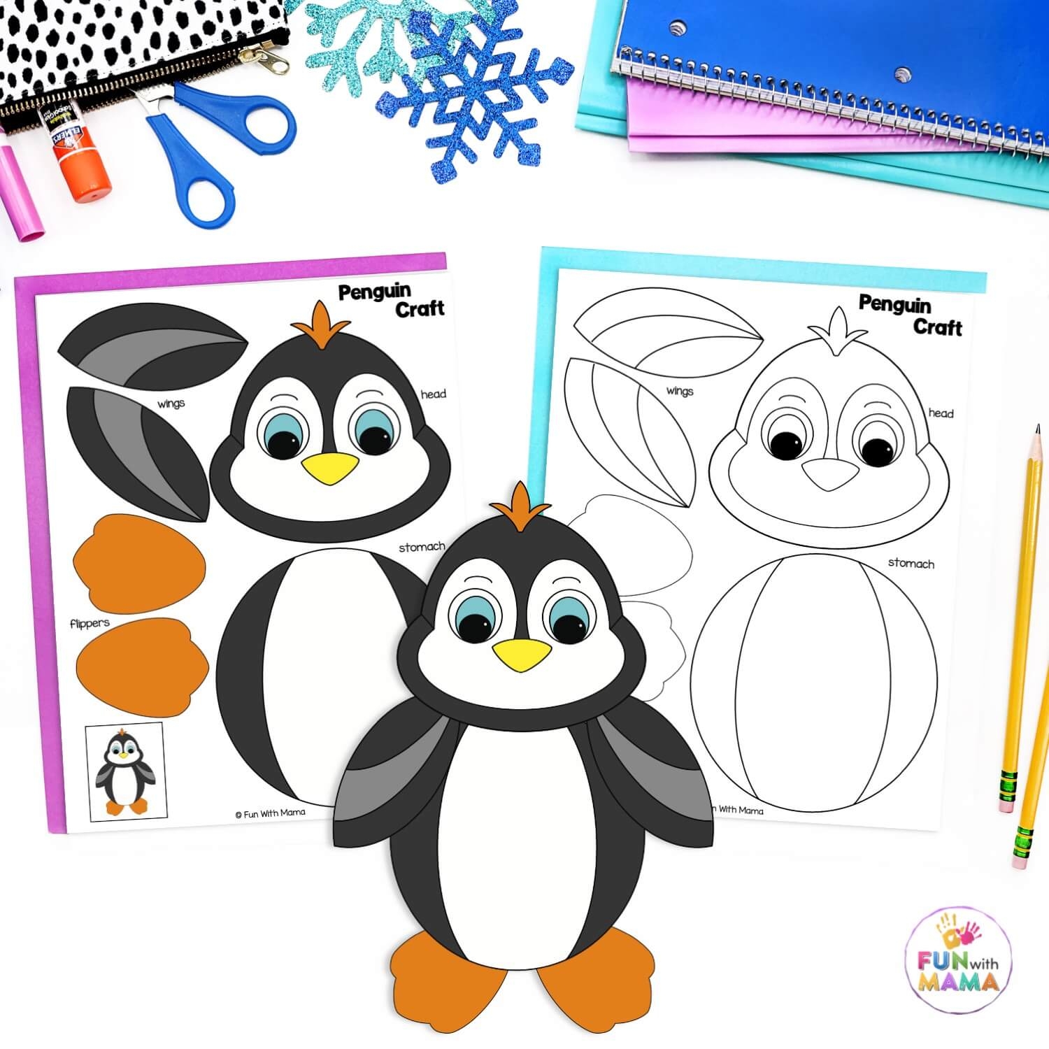 Printable Penguin Craft 10 More Penguin Crafts Fun With Mama