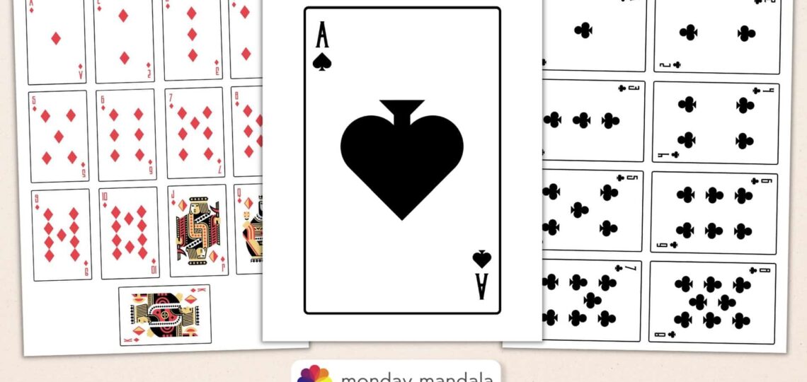 Printable Playing Cards Free PDF Sheets In 3 Sizes