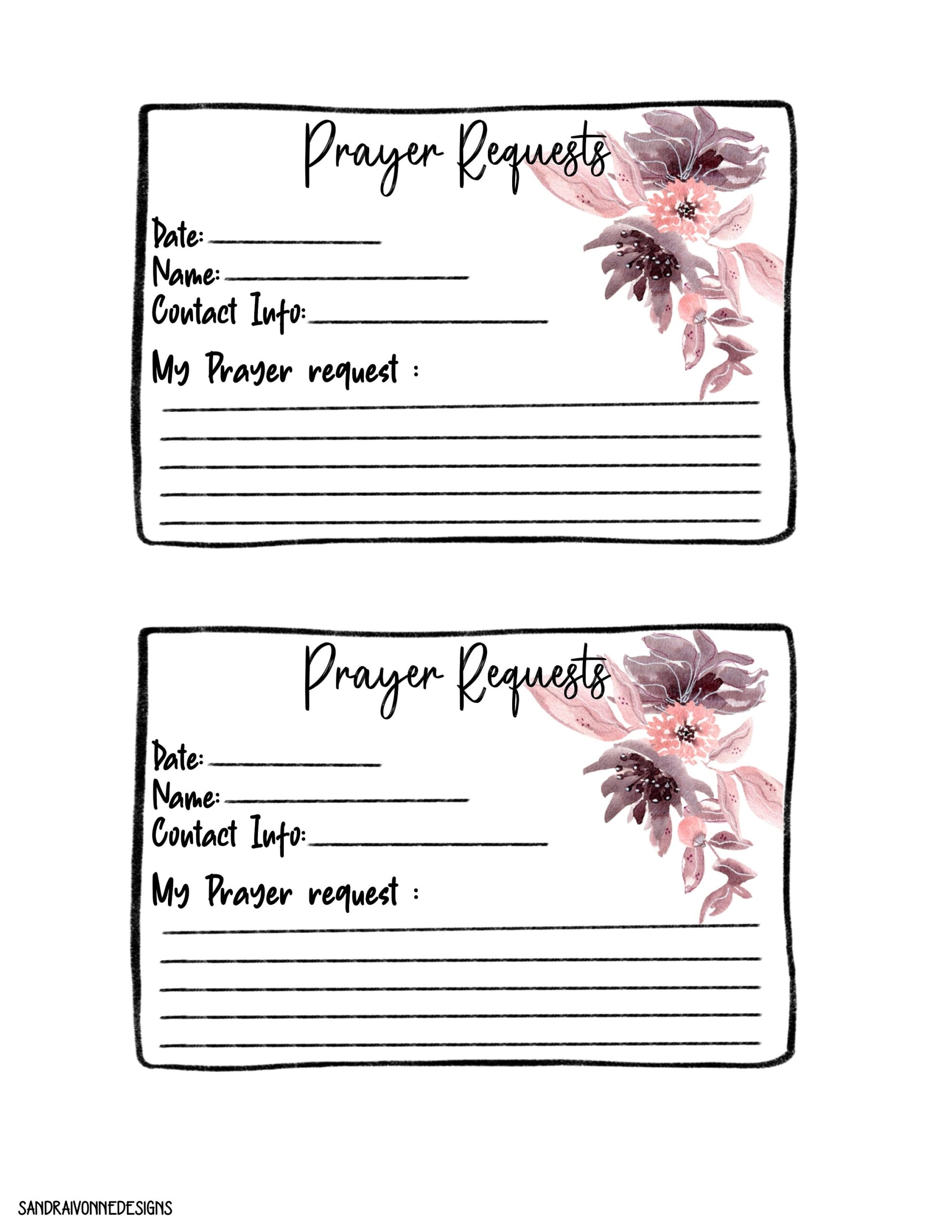 Printable Prayer Request Cards Bible Study Small Group Supplies Printable Prayer Request Cards INSTANT DOWNLOAD Bible Study Group Supplies Etsy