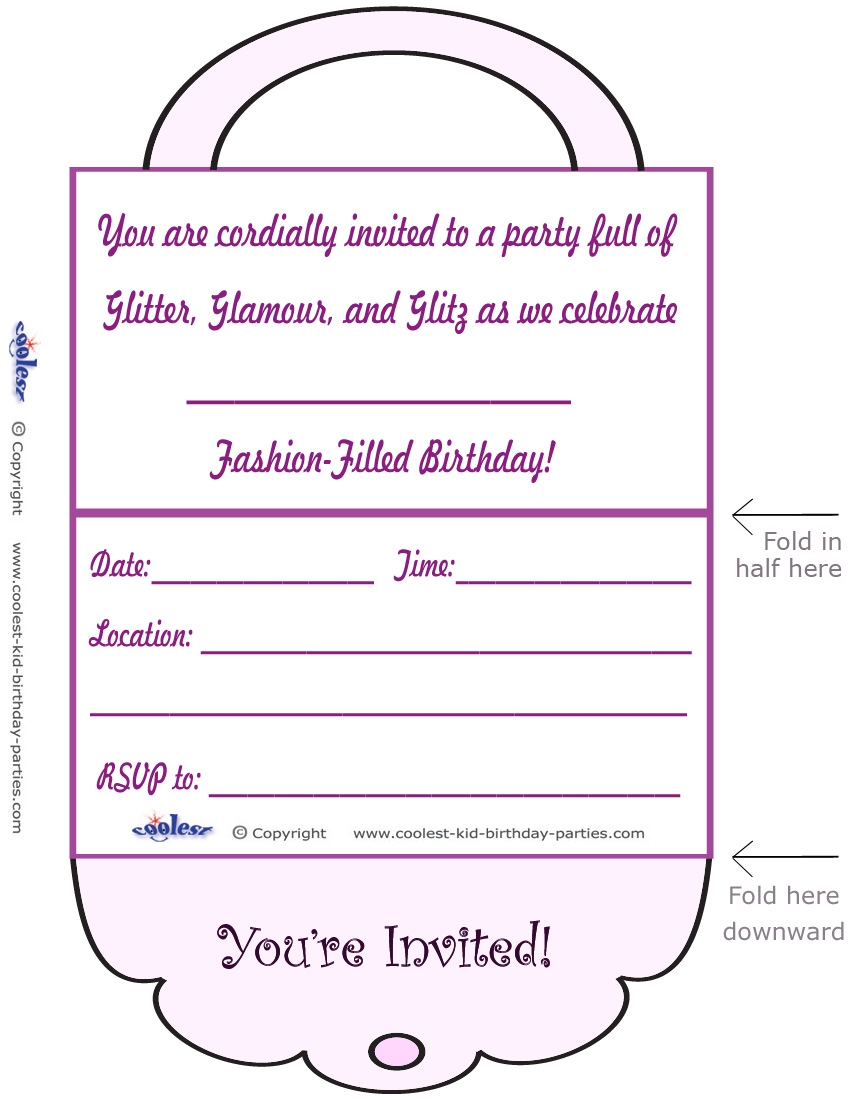 Printable Purse Invitation Coolest Free Printables