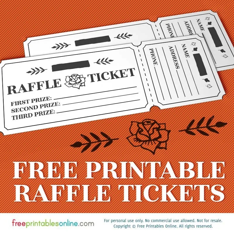 Printable Rosy Raffle Tickets Free Raffle Template Free Printables Online Printable Rosy Raffle Tickets Free Raffle Template Free Printables Online