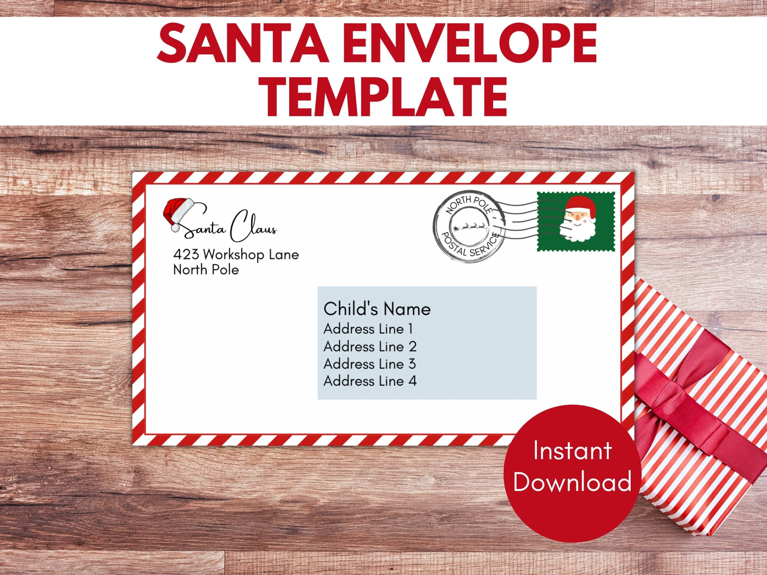 Free Printable Envelope From Santa Template Free Printable Envelope From Santa Template