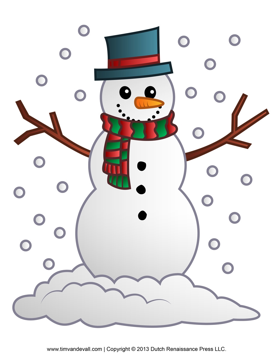 Printable Snowman Clipart Template U0026 Coloring Pages For Kids