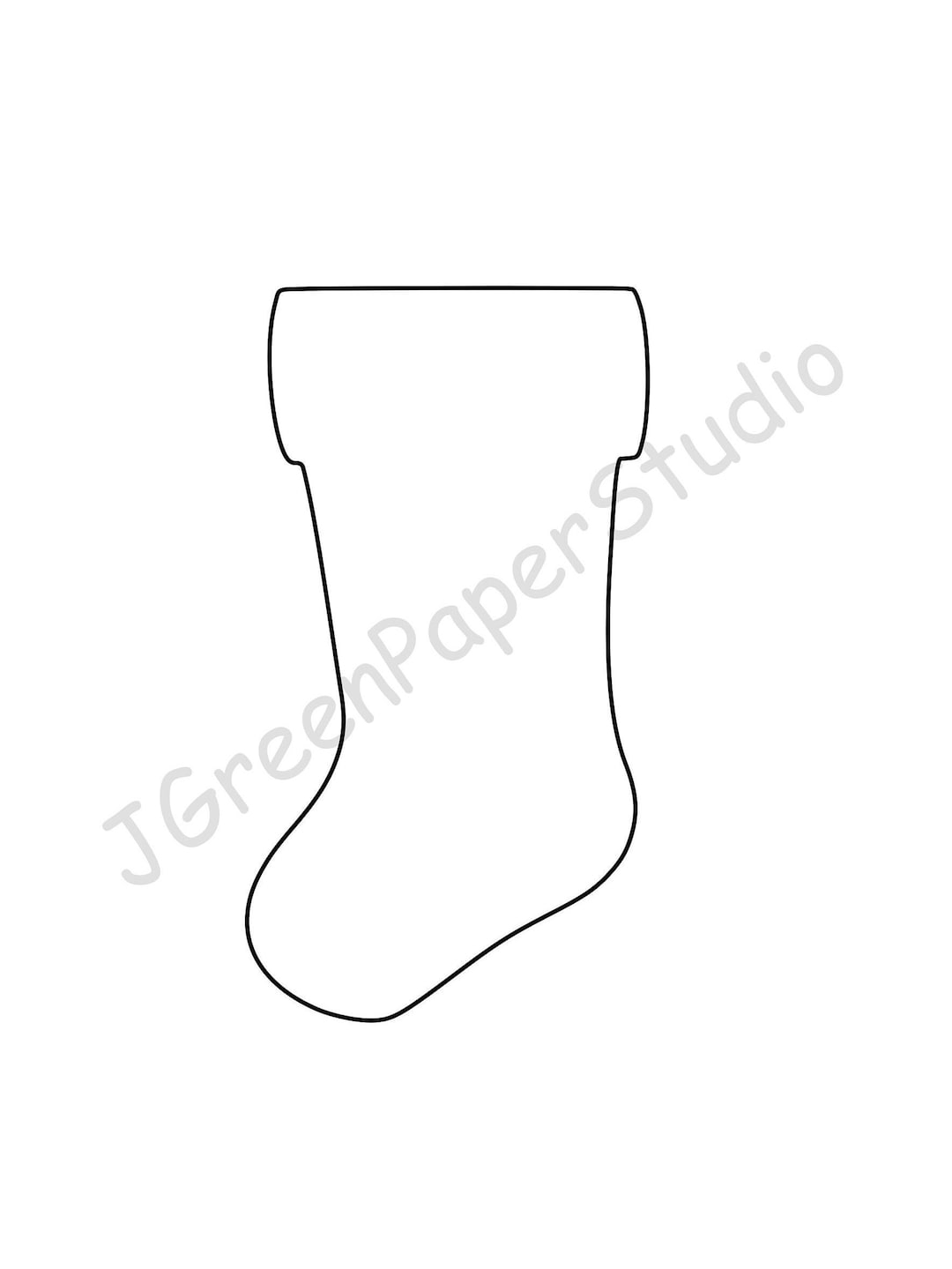 Printable Stocking Template pdf Digital Download Stocking Kids Holiday Coloring Page Crafts Stencil 7 inch Stocking Christmas Bulletin Board Etsy