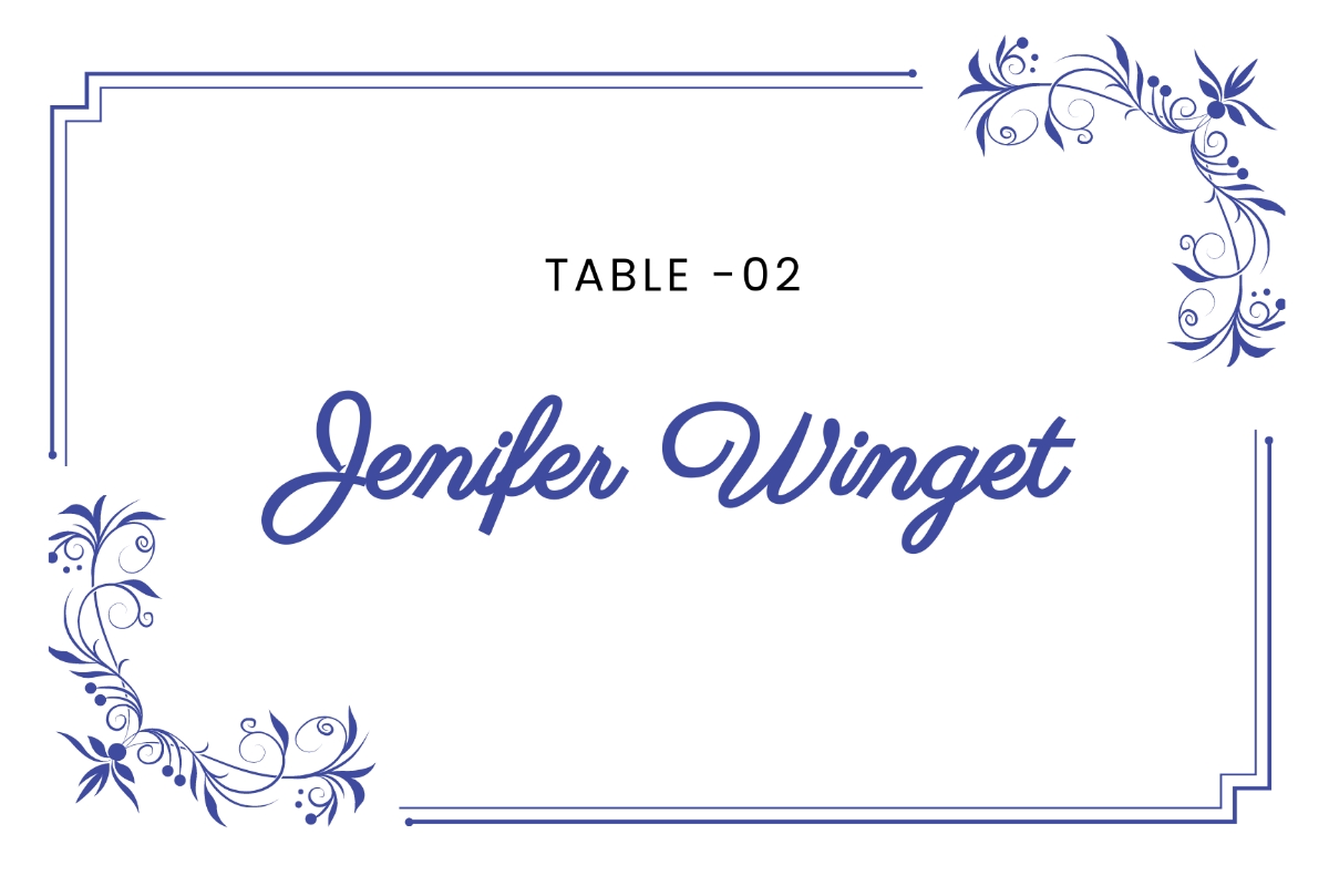 Free Printable Tabletop Name Card Template
