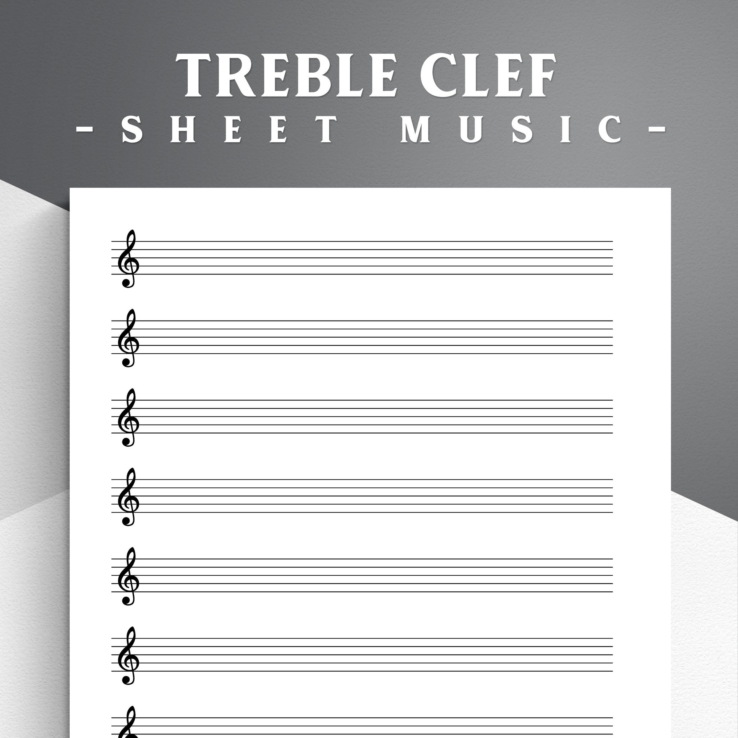 Printable Treble Clef Sheet Music For Letter a4 Blank Music Treble Clef Etsy UK Printable Treble Clef Sheet Music For Letter a4 Blank Music Treble Clef Etsy UK