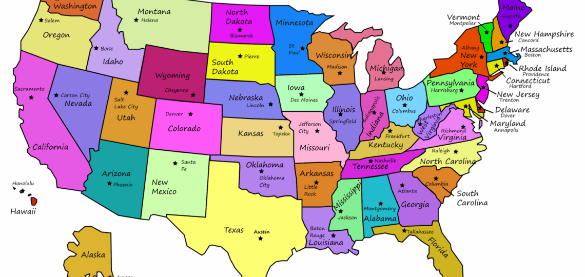 Printable US Maps With States USA United States America Free