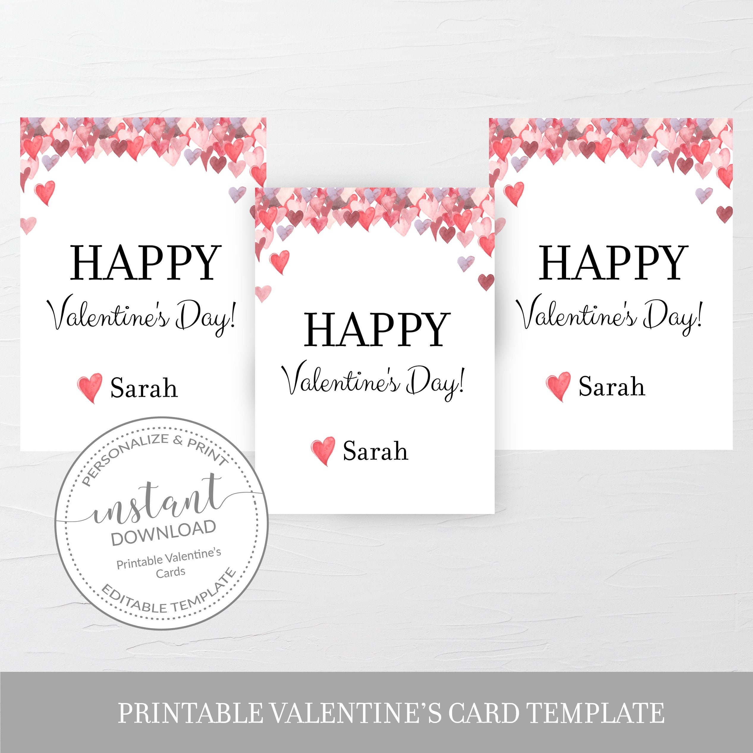 Printable Valentine Cards For Kids Personalized Valentine Day  Printable Valentine Cards For Kids Personalized Valentine Day