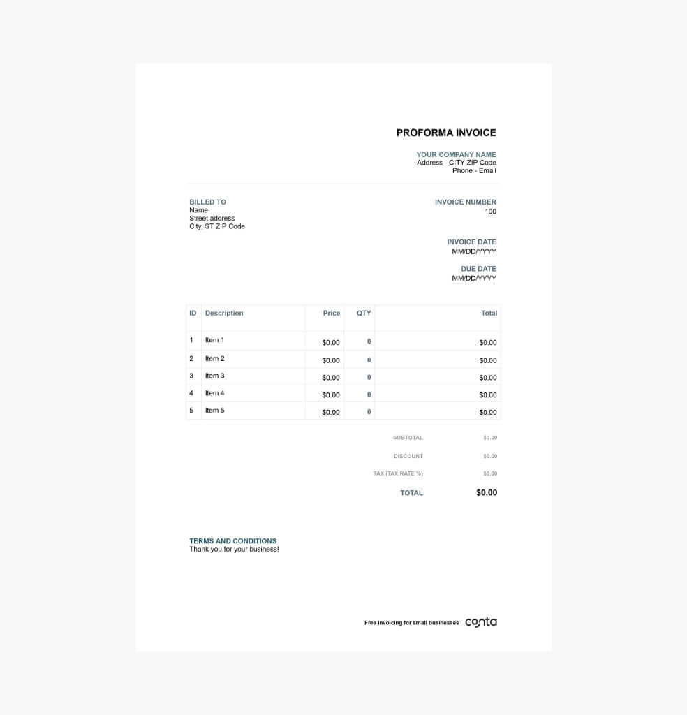 Proforma Invoice Template Free Download New Zealand Proforma Invoice Template Free Download New Zealand