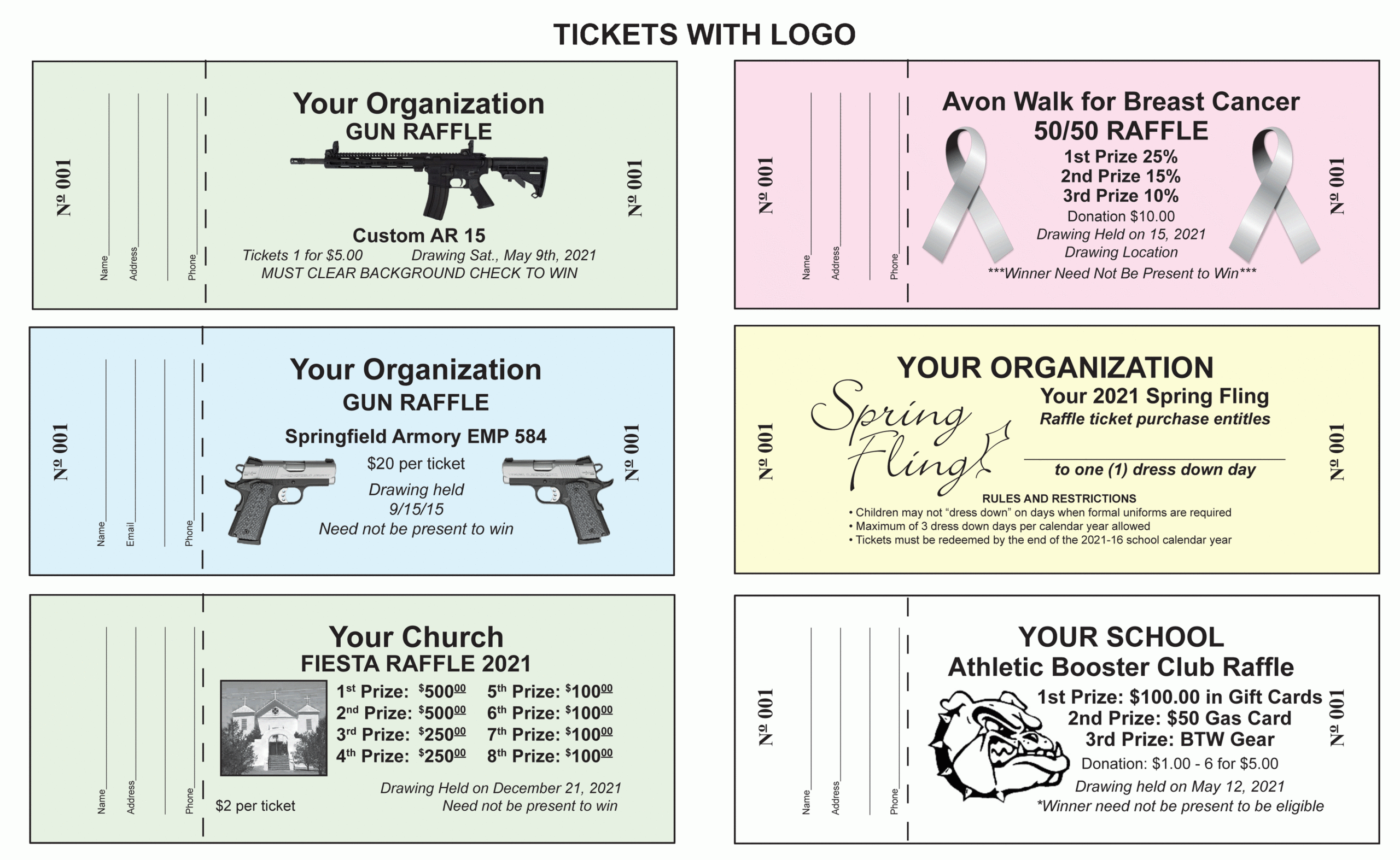 Raffle Ticket Samples