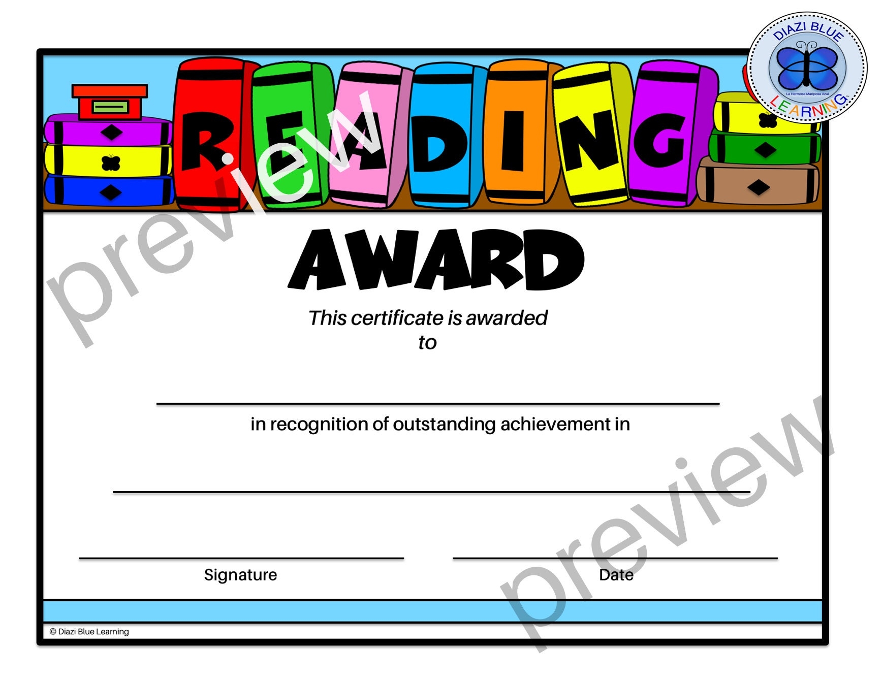 Free Printable Reading Certificates Templates
