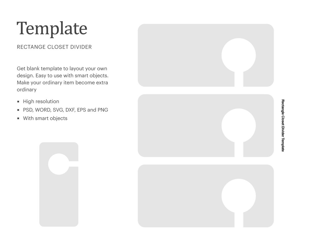 Rectangle Closet Divider Blank Template Clothes Divider Blank Template Cricut Silhouette Silhouette Studio Paper Size Letter Etsy