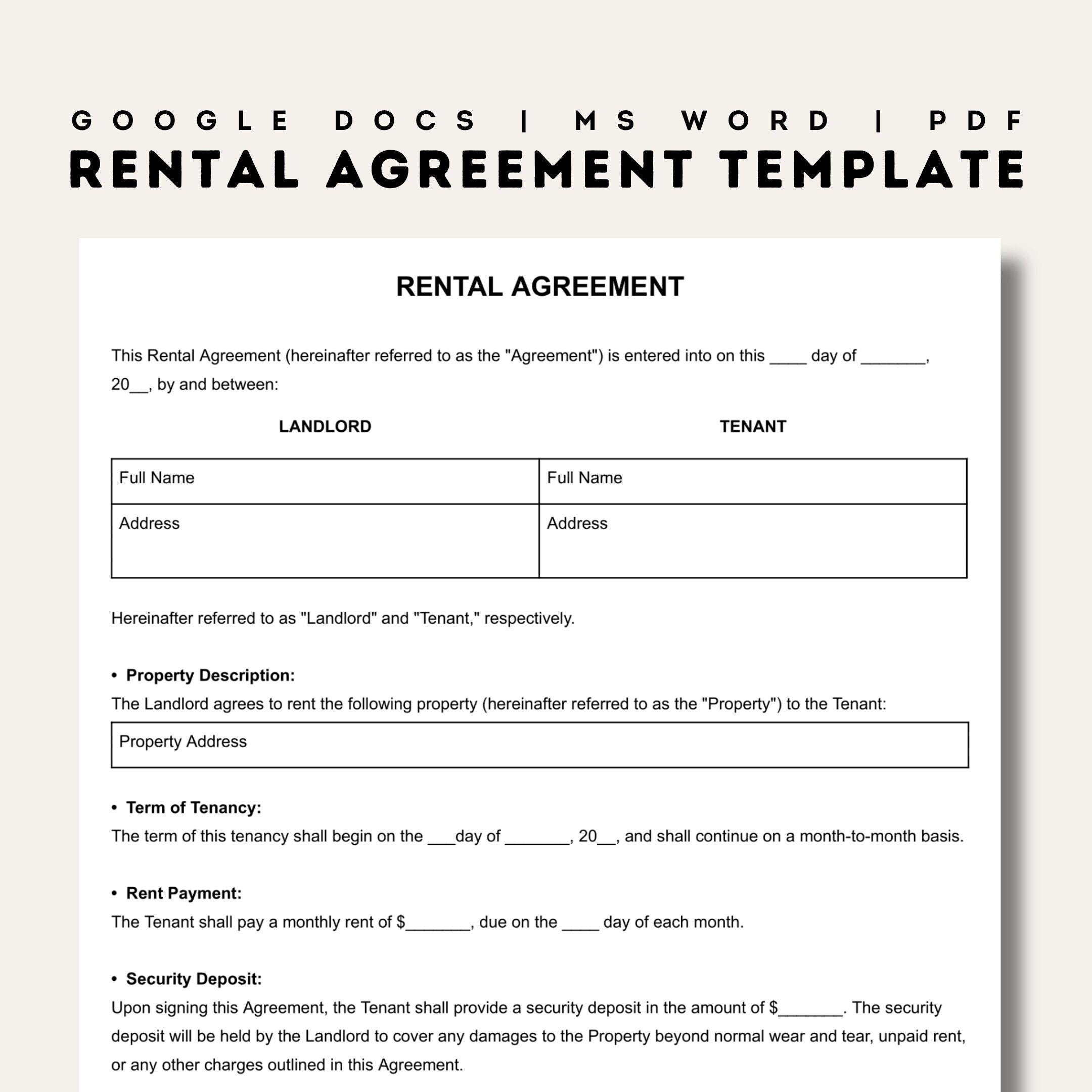 Printable Horse Free Lease Template