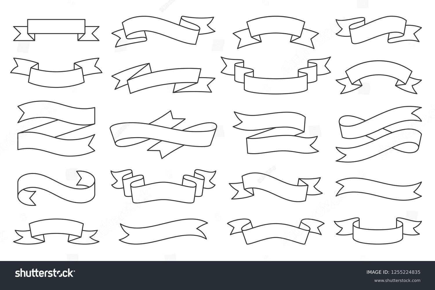 Ribbon Banner Template Over 996 297 Royalty Free Licensable Stock 