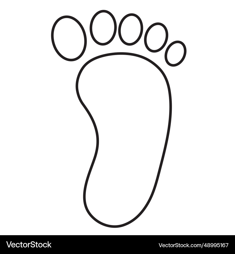 Right Foot Footprint Outline Royalty Free Vector Image