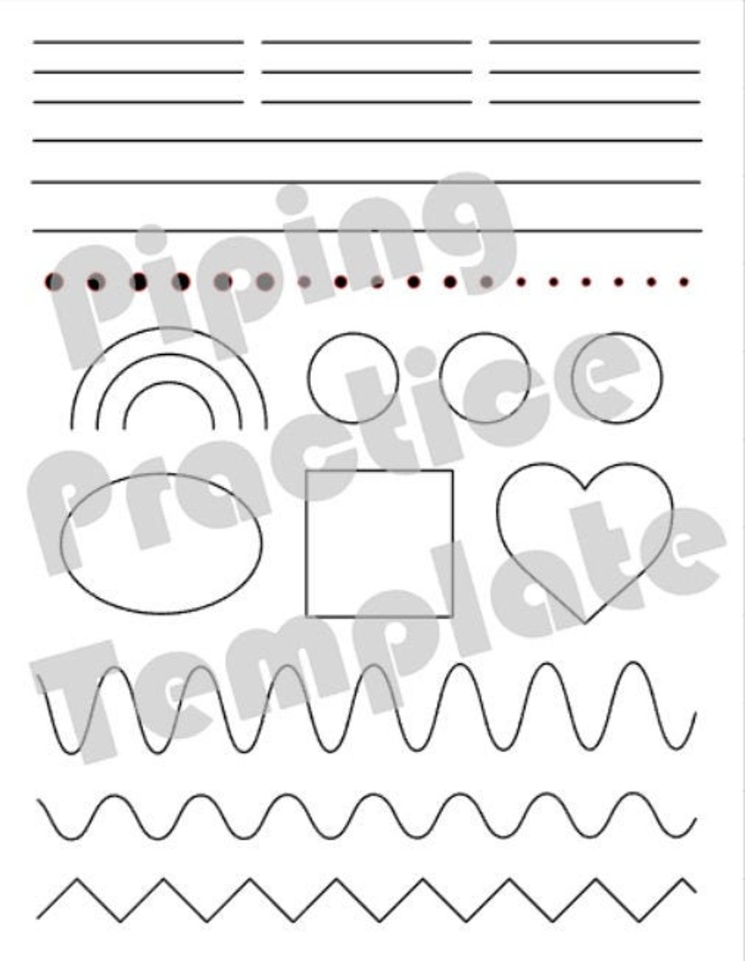 Royal Icing Beginner Piping Guide Practice Sheet Template PDF Instant Download Etsy Royal Icing Beginner Piping Guide Practice Sheet Template PDF Instant Download Etsy