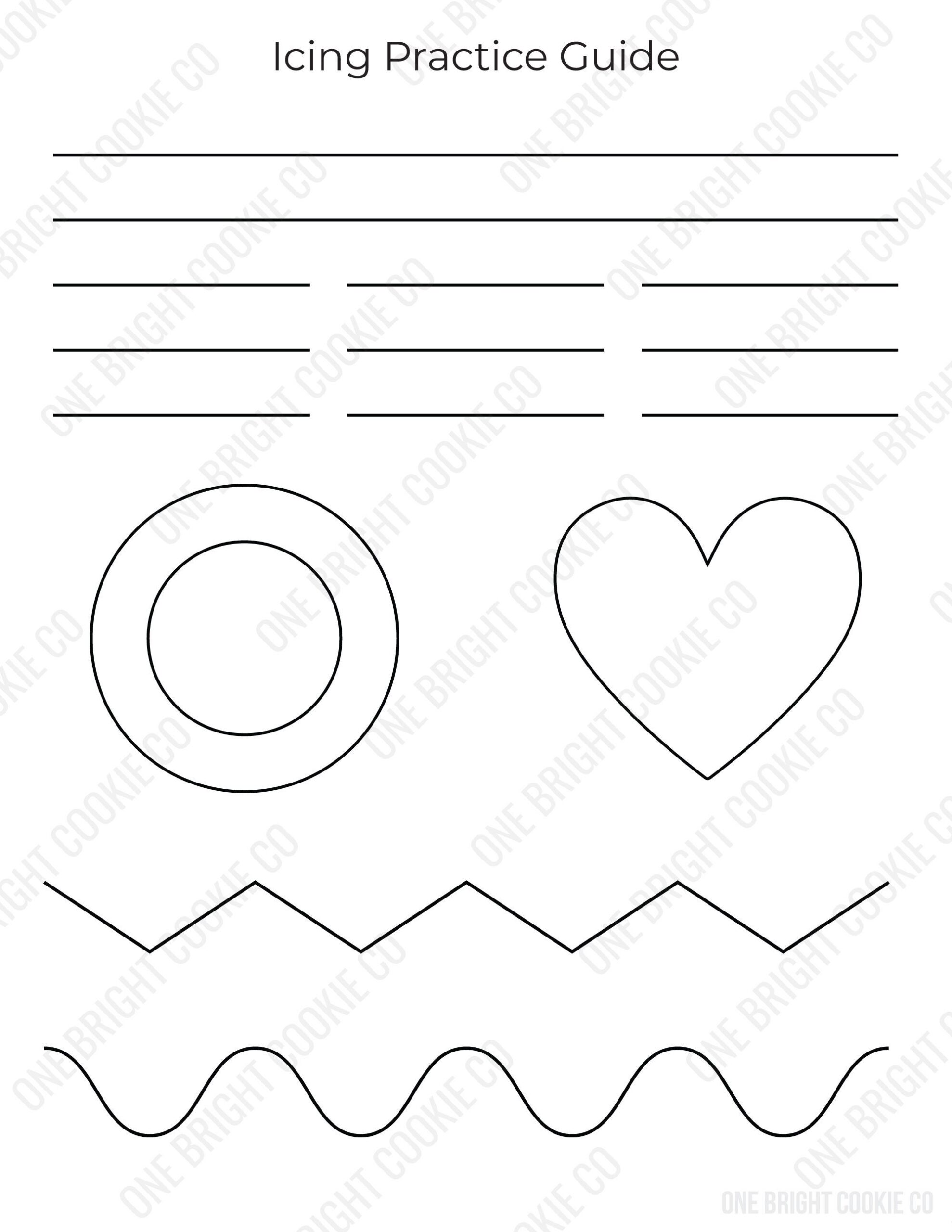 Royal Icing Practice Sheet For Teaching Cookie Class Digital Royal Icing Practice Sheet For Teaching Cookie Class Digital