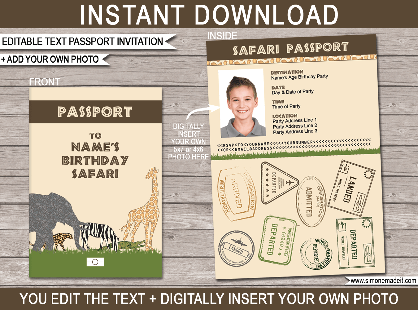 Safari Party Passport Invitations Template Safari Party Passport Invitations Template