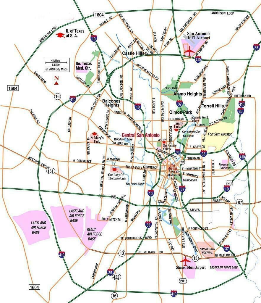 Printable Map Of San Antonio Printable Map Of San Antonio