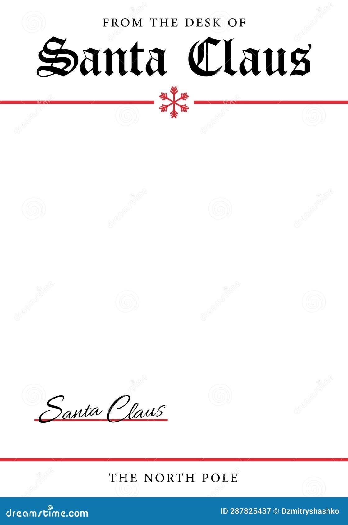 Santa Letterhead Template Clipart Stock Vector Illustration Of Christmas Letterhead 287825437