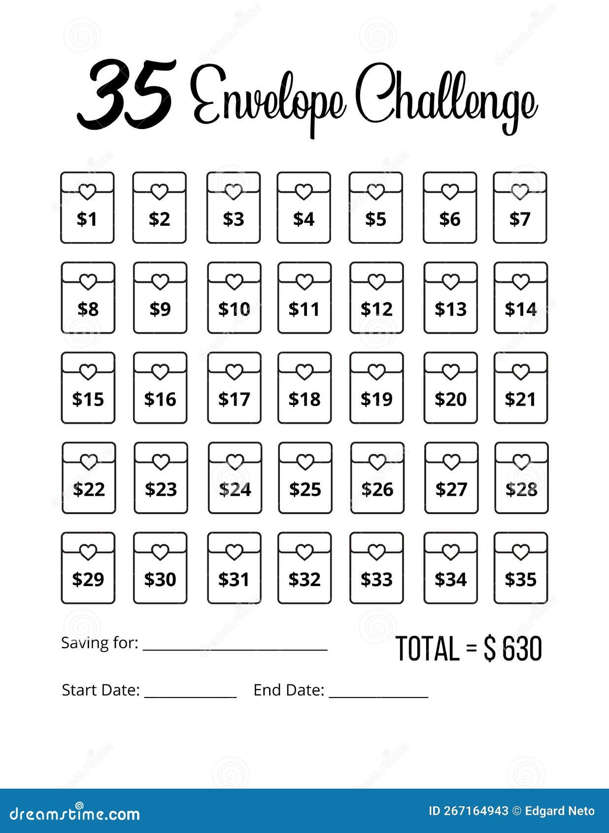 Save Money Challenge Save 35 Envelope Challenge Monthly Budget Save Money Challenge Save 35 Envelope Challenge Monthly Budget