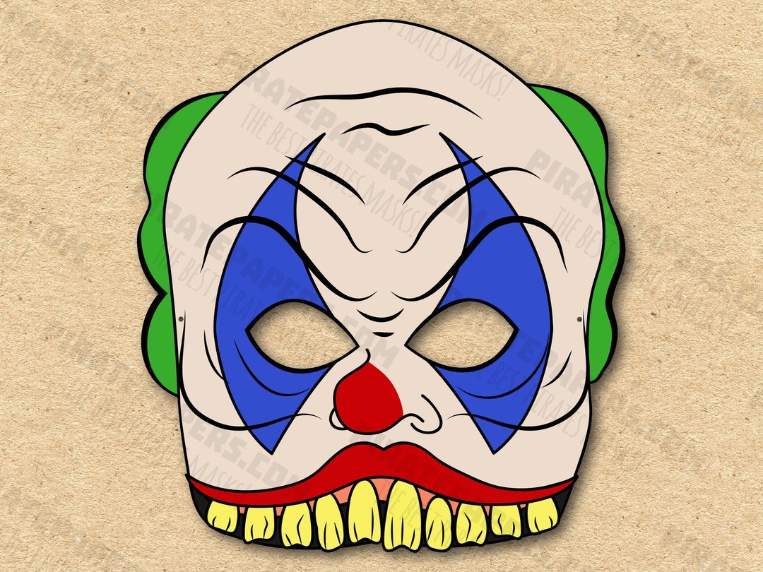 Scary Clown Mask Printable Paper DIY For Kids And Adults PDF Template Instant Download For Birthdays Halloween Party Costumes Etsy Scary Clown Mask Printable Paper DIY For Kids And Adults PDF Template Instant Download For Birthdays Halloween Party Costumes Etsy