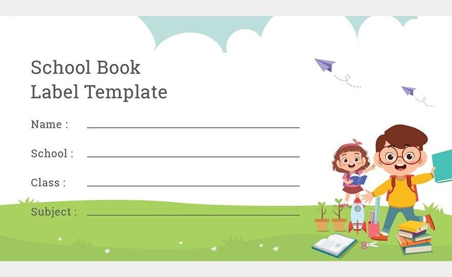 School Book Label Template In Word Photoshop Download Template