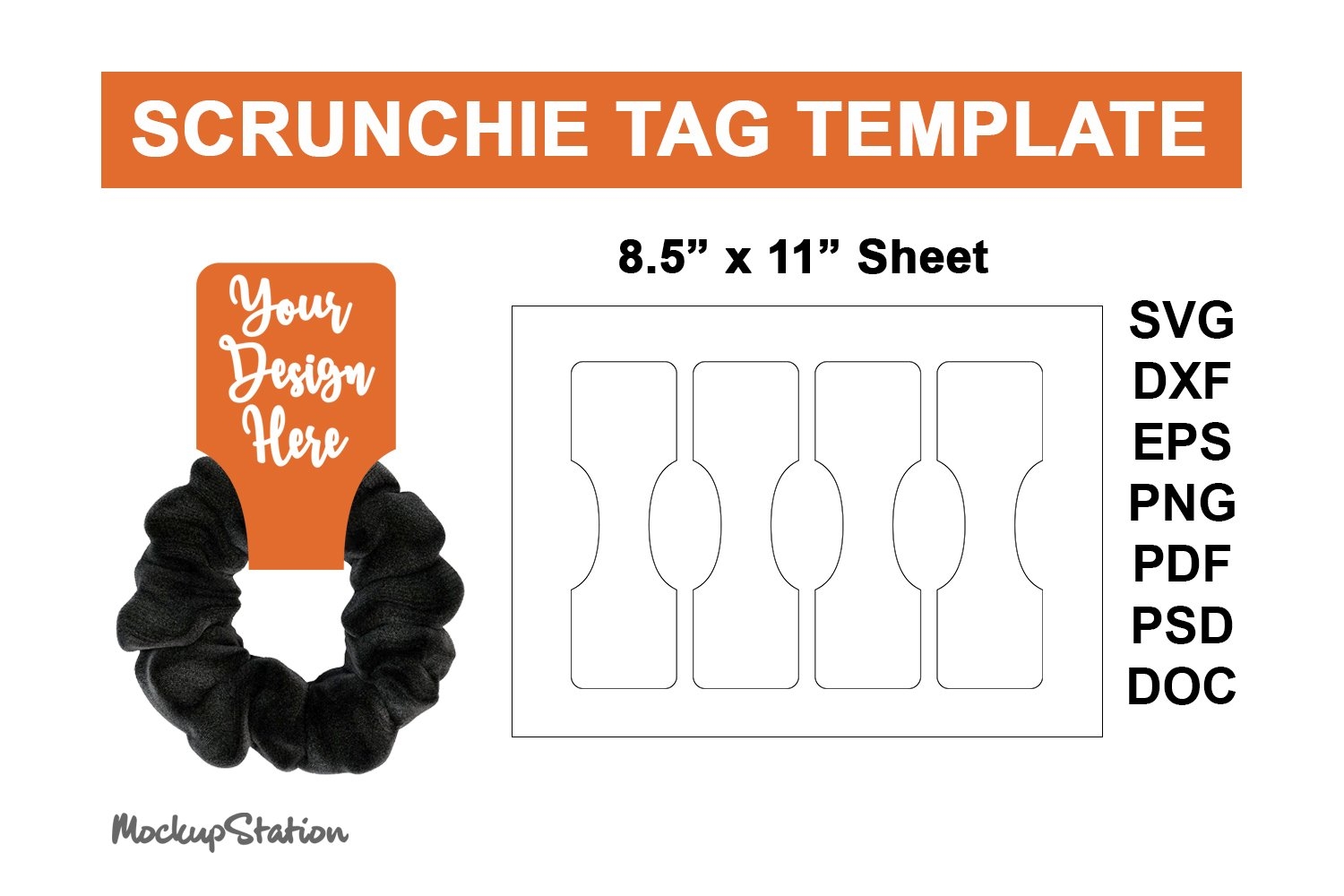 Scrunchie Tag Template SVG Printable Tag Sublimation PSD Scrunchie Tag Template SVG Printable Tag Sublimation PSD