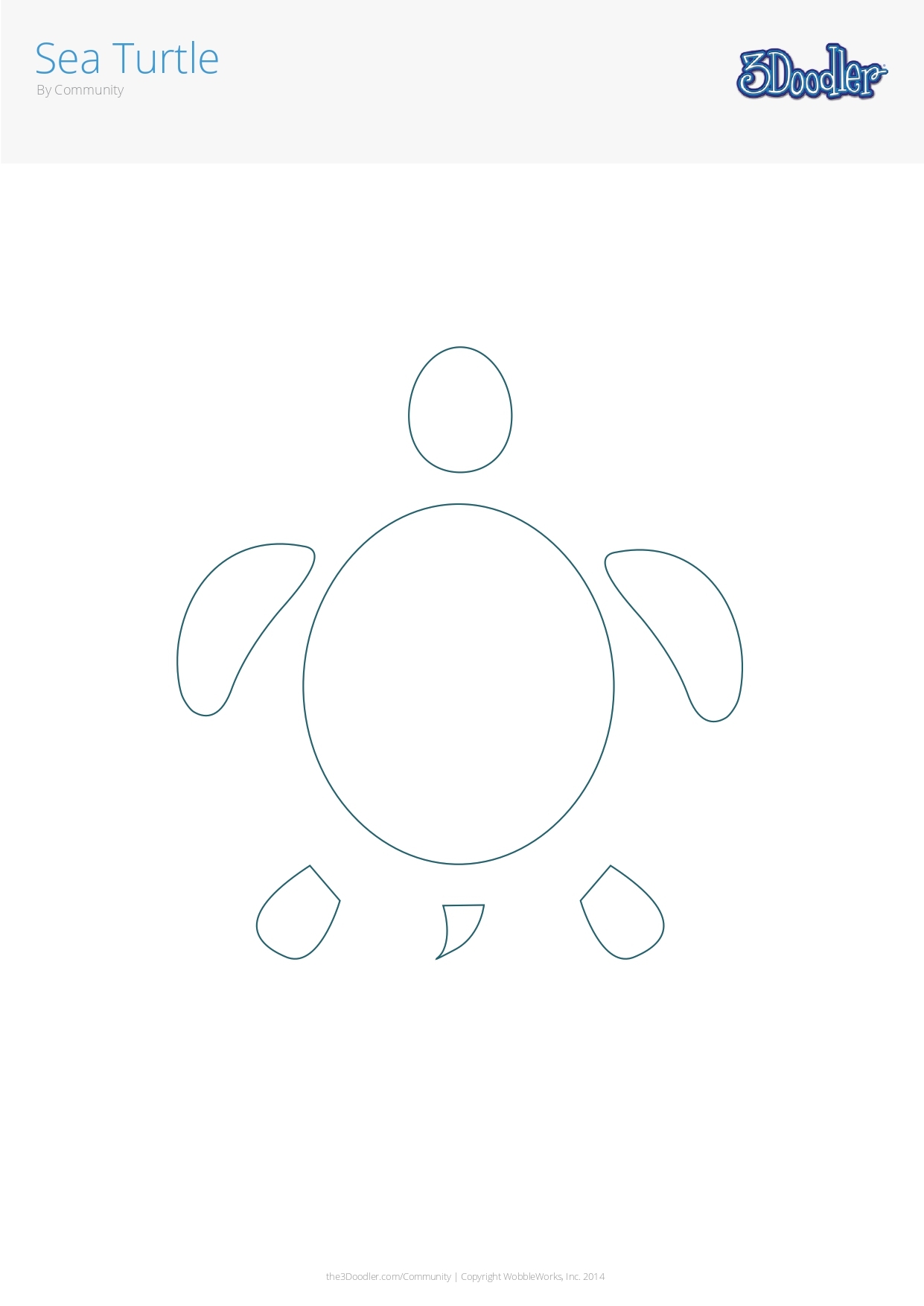 Sea Turtle 3D Pen Stencil 3Doodler Sea Turtle 3D Pen Stencil 3Doodler