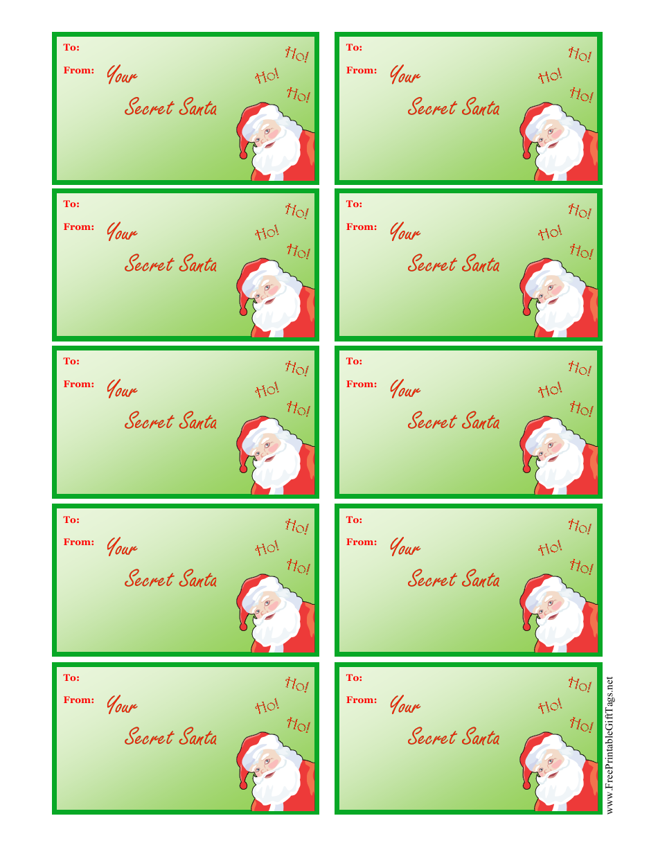 Free Secret Santa Printable