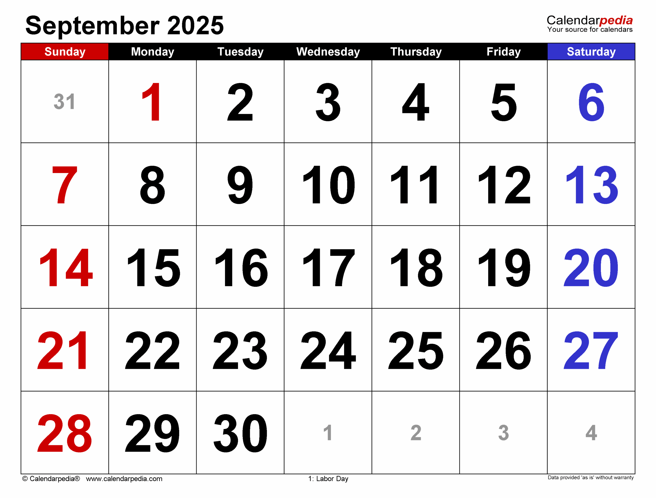 September 2025 Calendar Templates For PDF Excel And Word September 2025 Calendar Templates For PDF Excel And Word