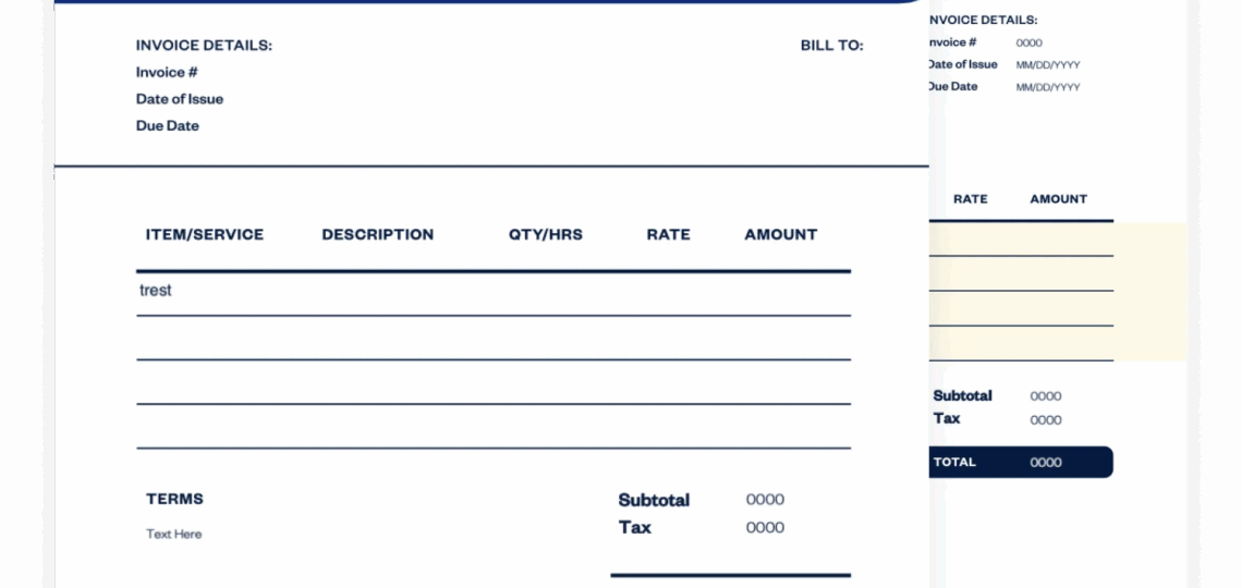 Services Rendered Invoice Templates Free Download