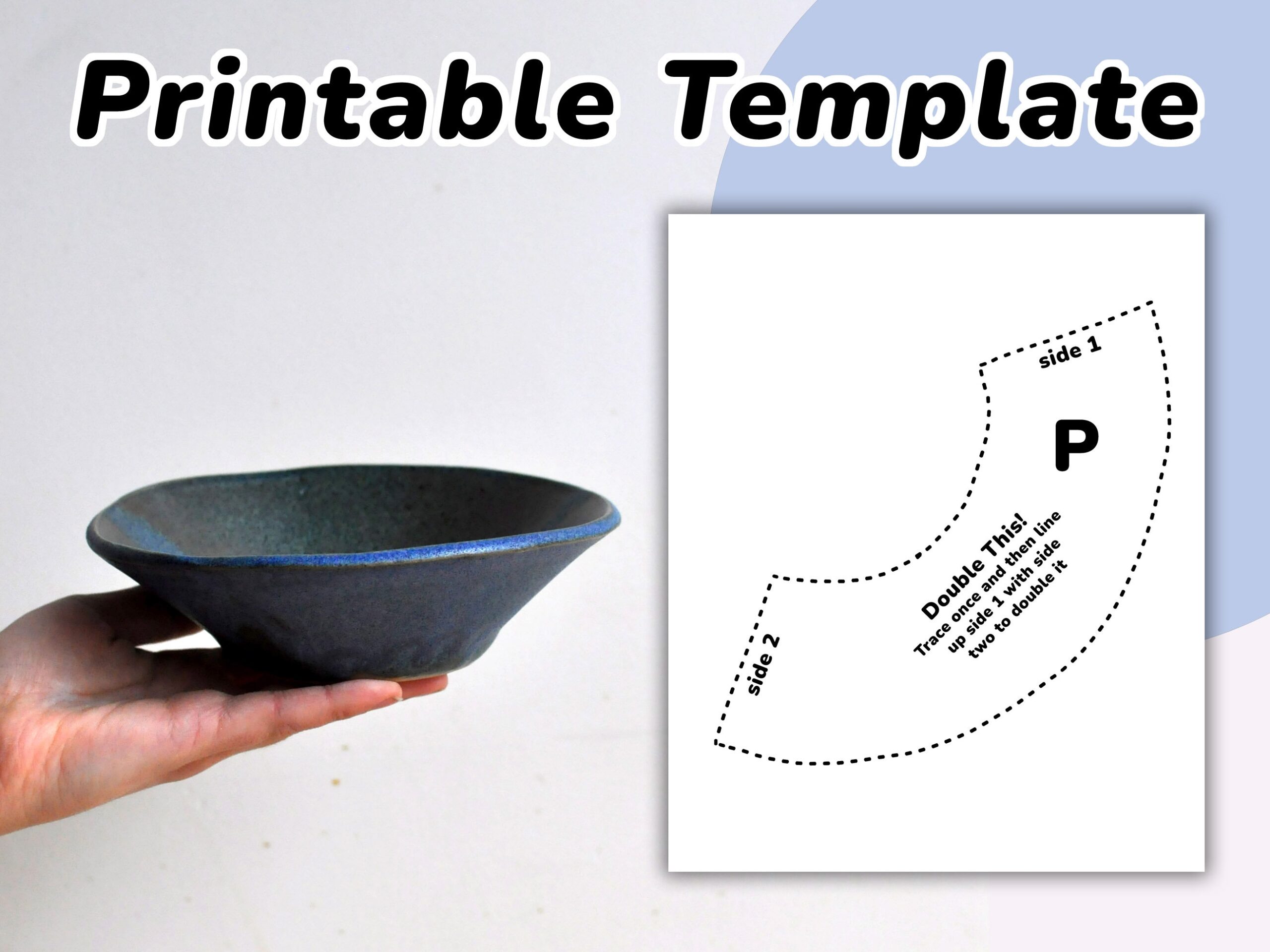 Shallow Bowl Template Slab Pottery Template Pottery Tools Etsy UK