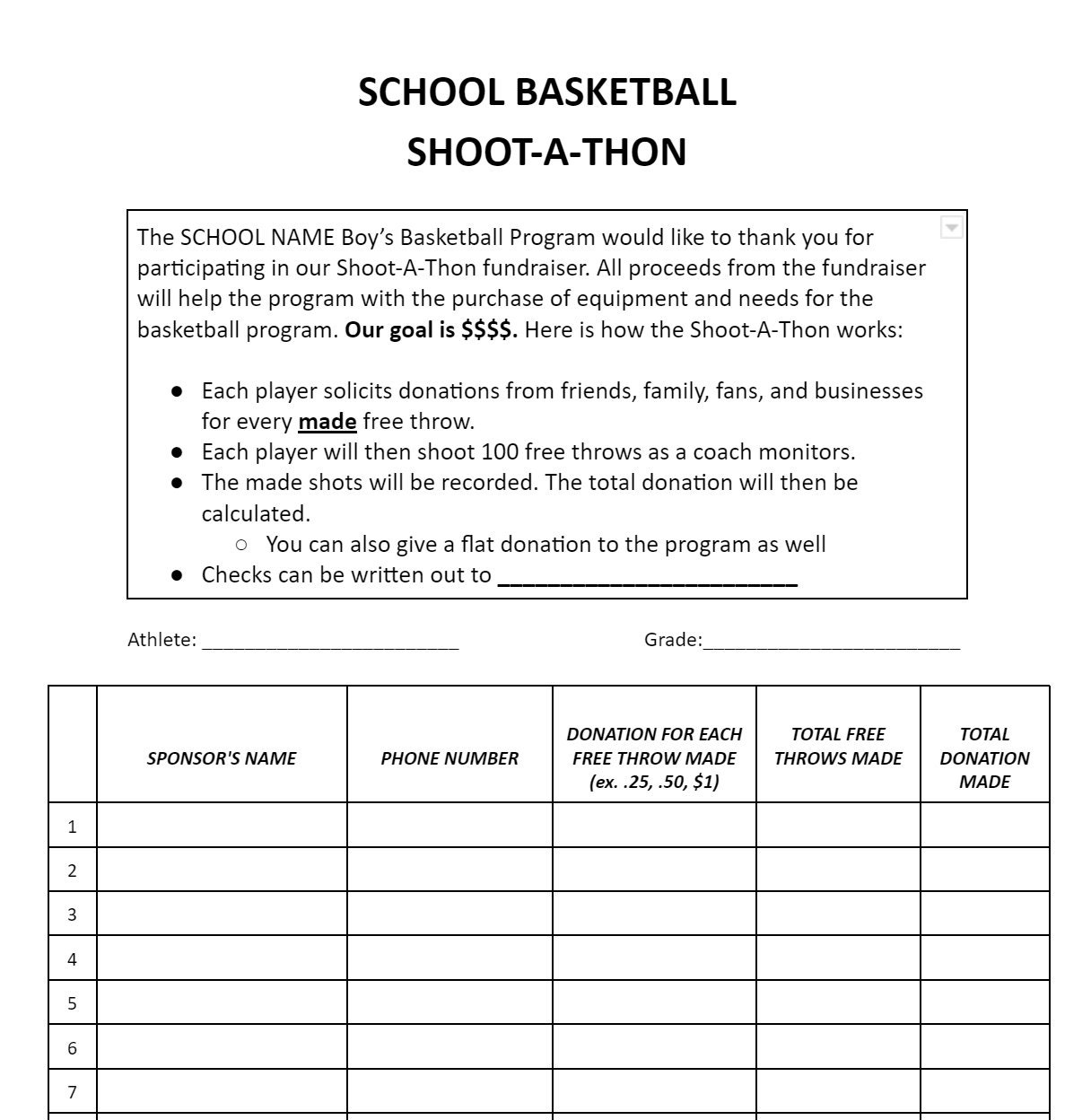 Shoot a thon Template Etsy Shoot a thon Template Etsy