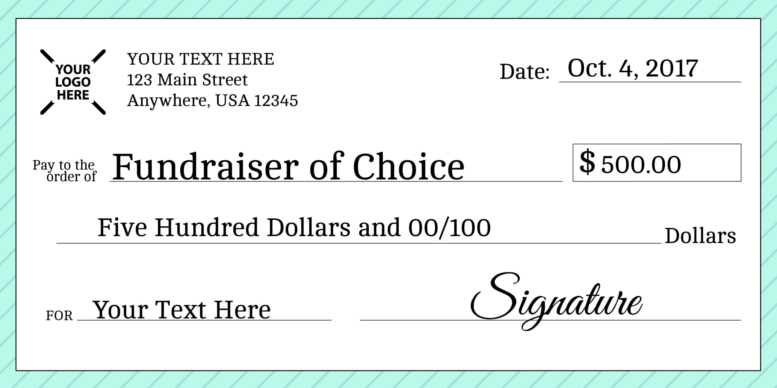 Signage 101 Giant Check Uses And Templates Signs Blog