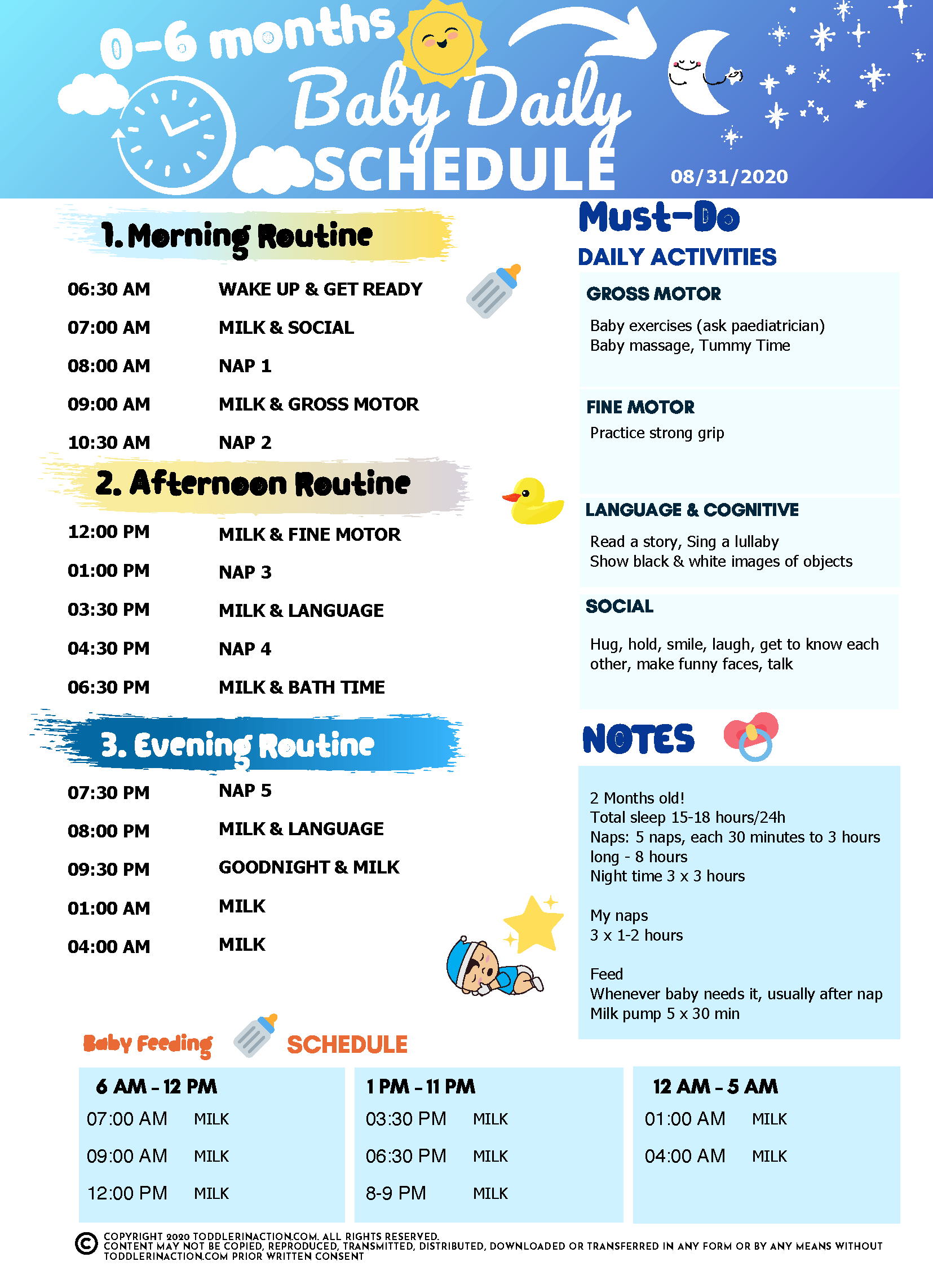 SIMPLE BABY SCHEDULE TEMPLATE 0 6 MONTHS Toddler In Action