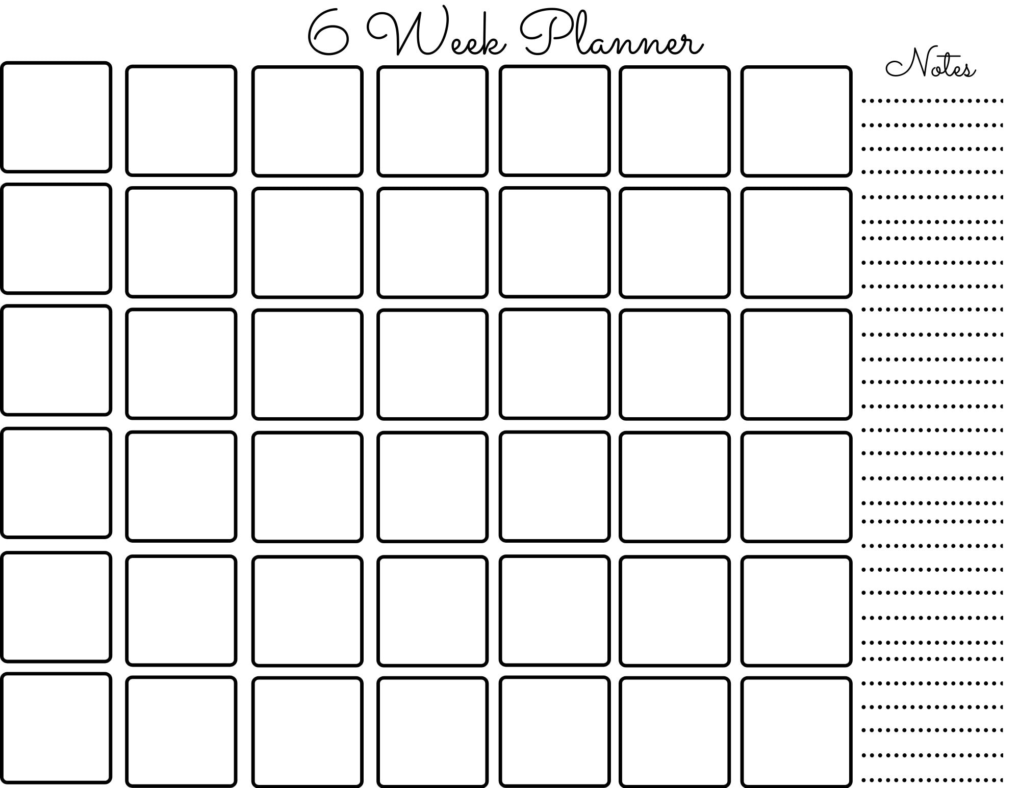 Single Page 6 Week Planner Etsy Single Page 6 Week Planner Etsy