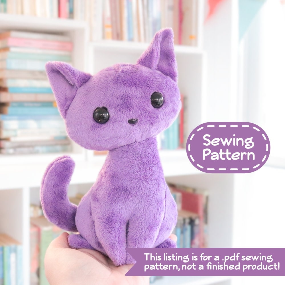 Sitting Kitty Cat Stuffed Animal Sewing Pattern PDF Digital Download Plush Sewing DIY Project No Physical Items Sent Etsy