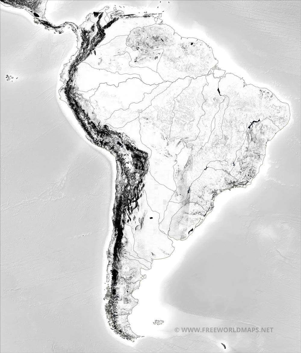 Printable Blank Map Of South America