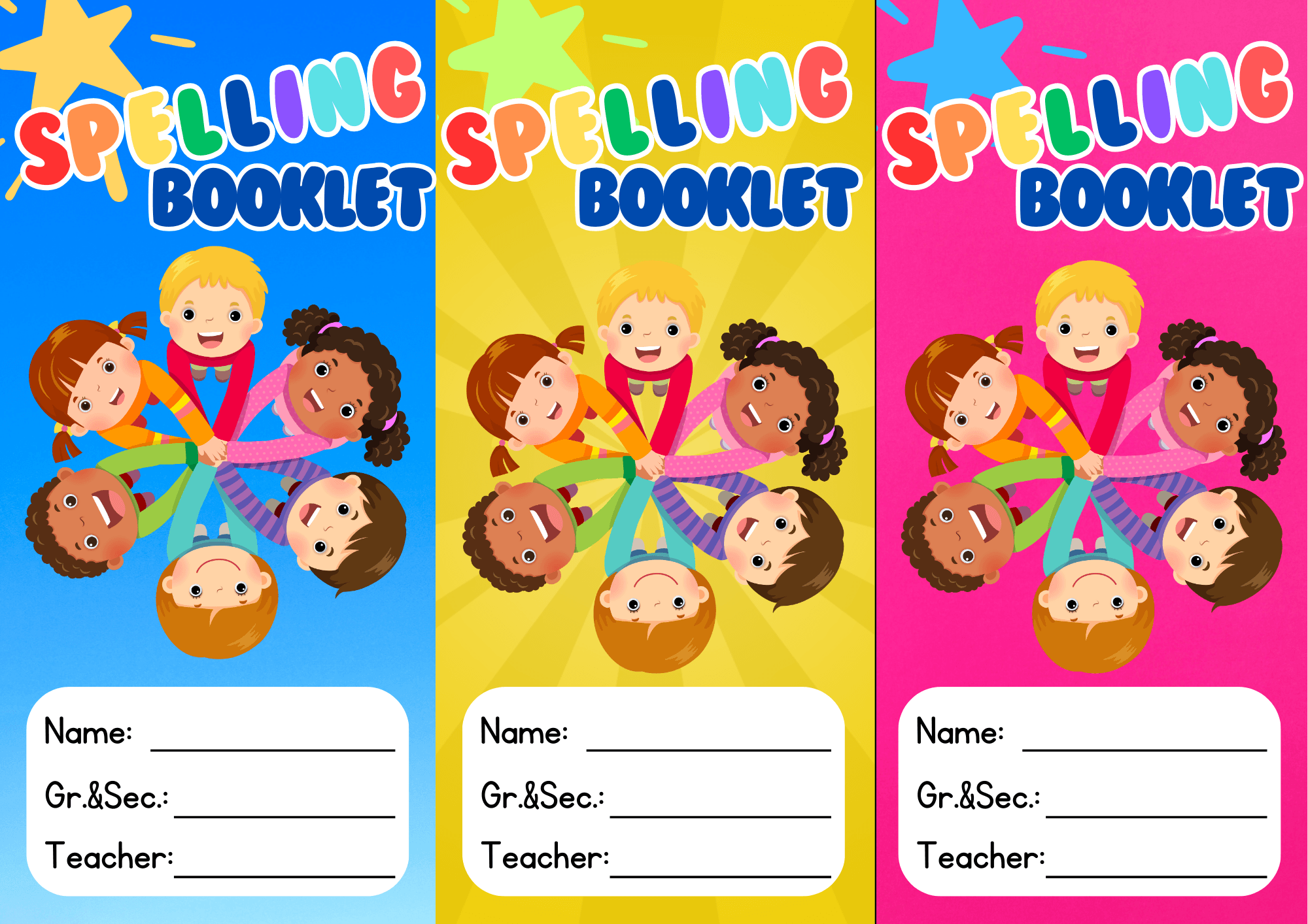 Free Printable Spelling Book Cover Templates