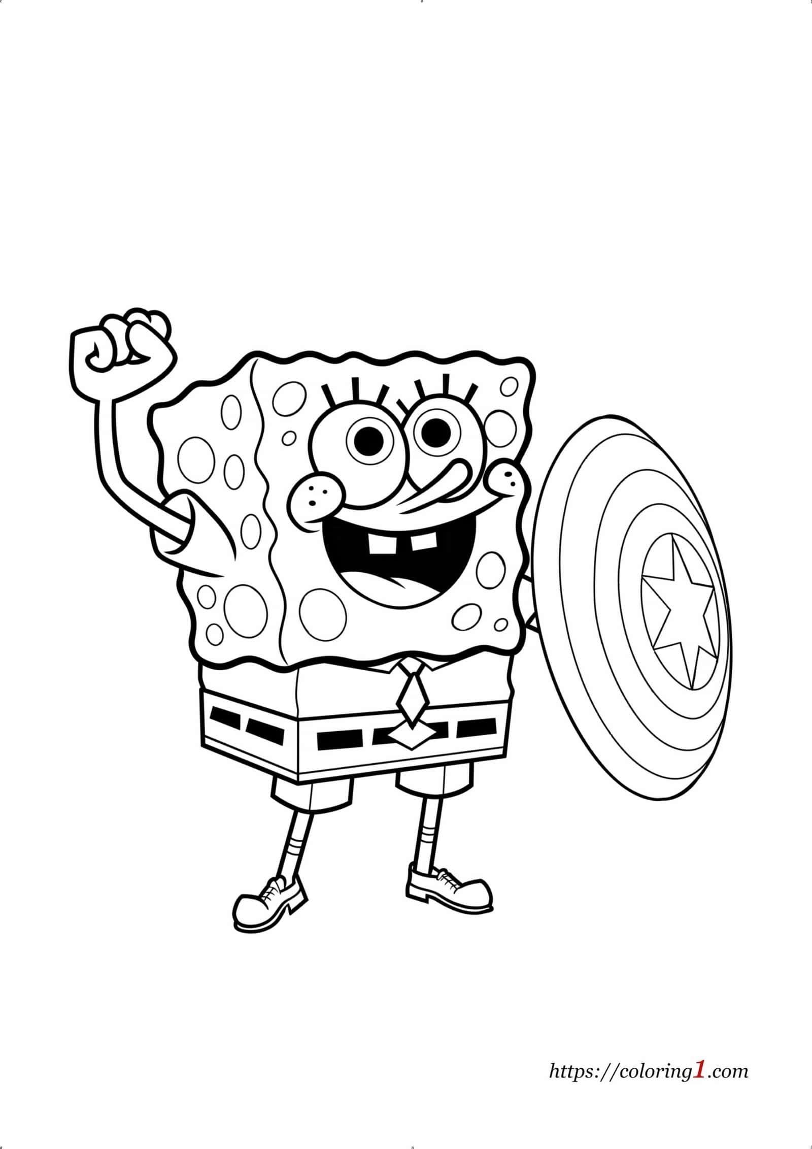 SpongeBob Superhero Coloring Page Free Coloring Sheet 2024 SpongeBob Superhero Coloring Page Free Coloring Sheet 2024