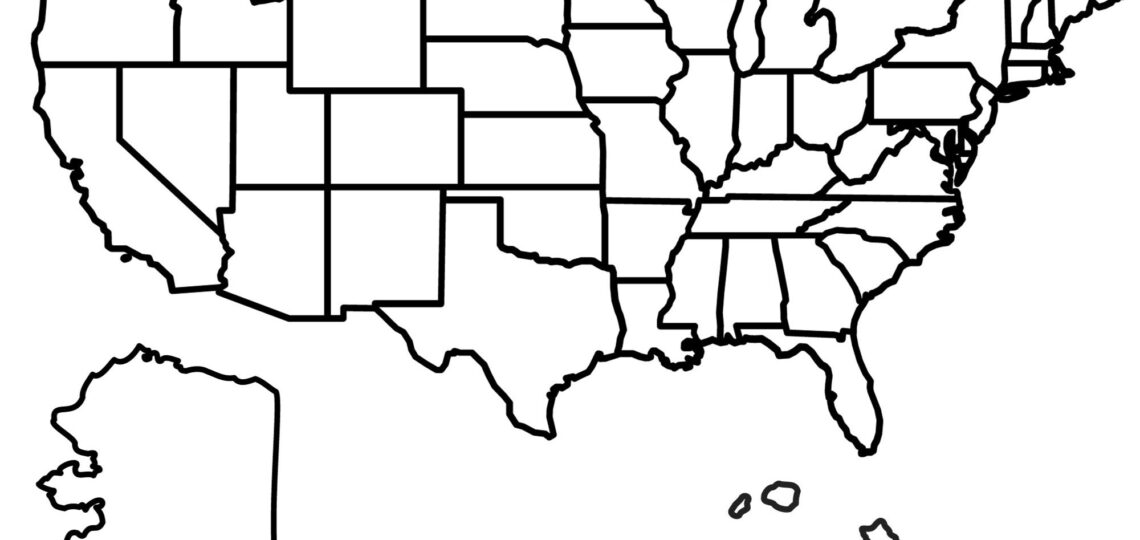 State Outlines Blank Maps Of The 50 United States GIS Geography