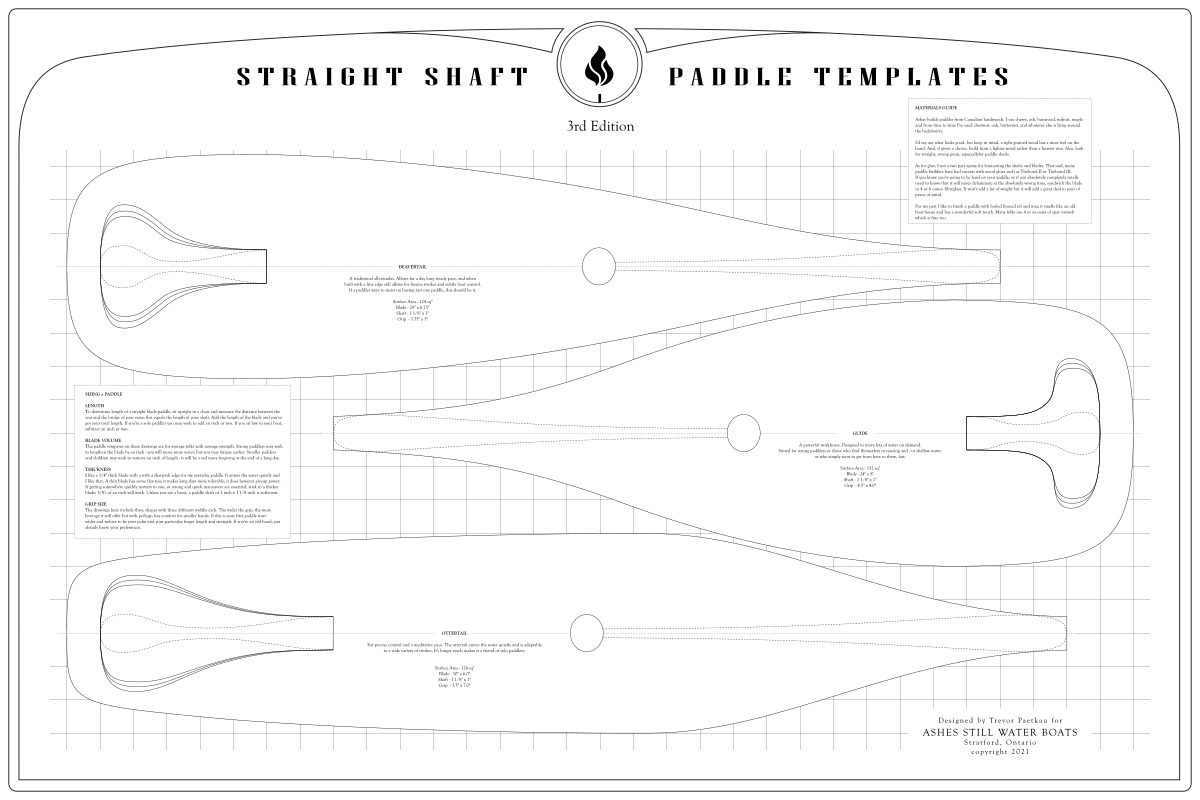 Straight Shaft Paddle Templates Ashes Still Water Boats Straight Shaft Paddle Templates Ashes Still Water Boats