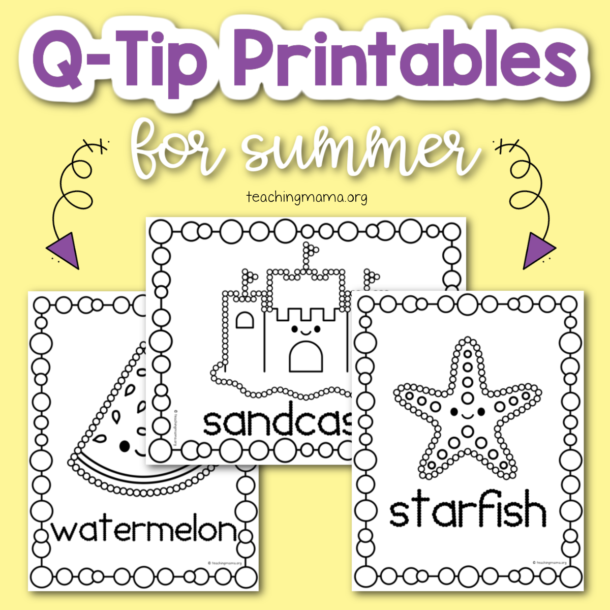 Summer Q Tip Painting Printables Teaching Mama Summer Q Tip Painting Printables Teaching Mama