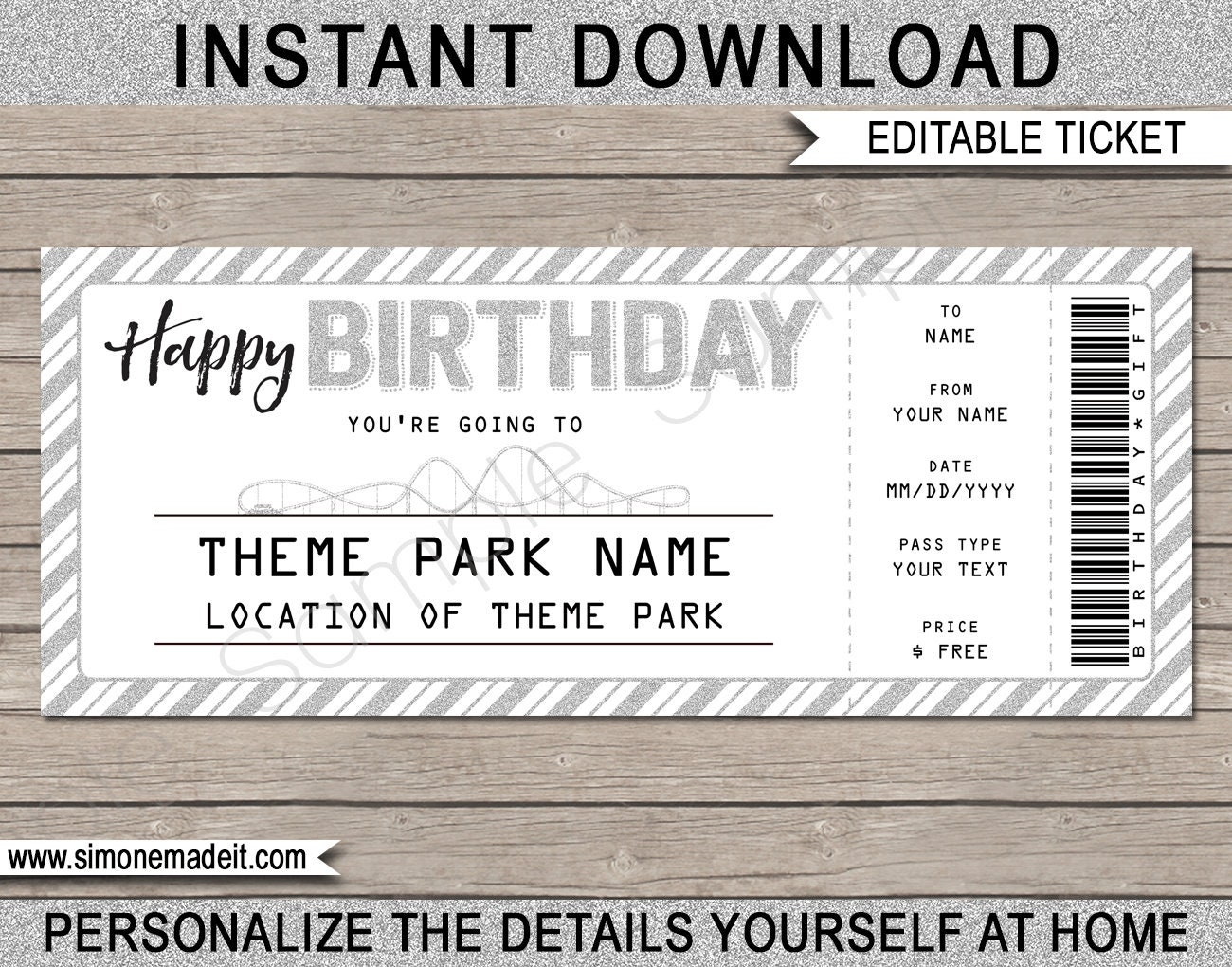 Free Printable Amusment Park Tickets Template